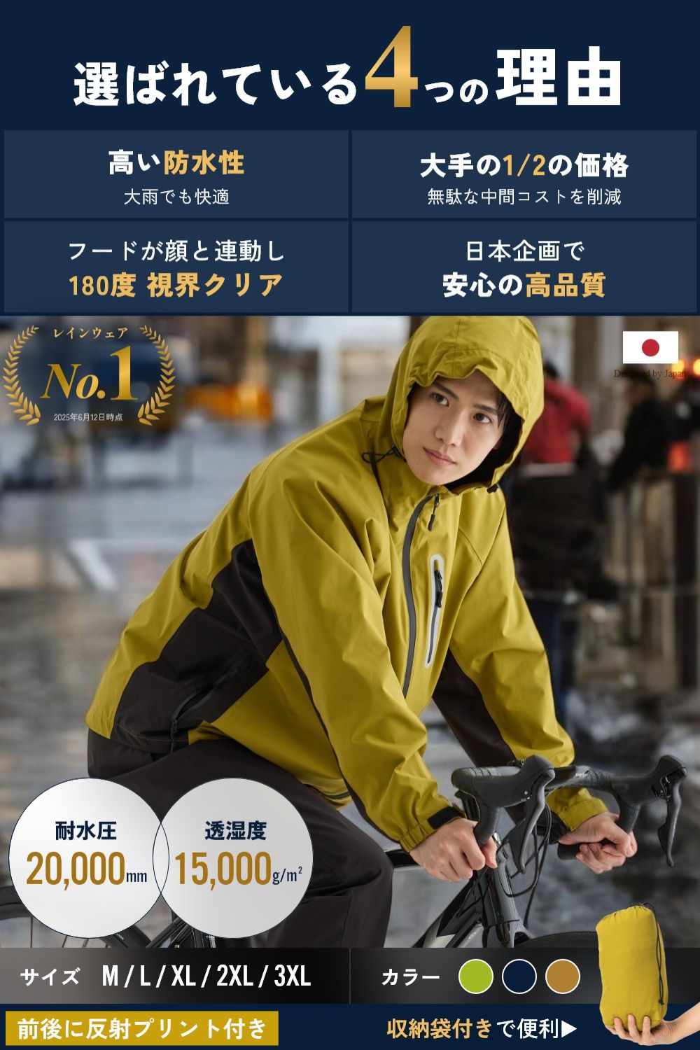 自転車用レインウェア上下 [BE133] - BENQUE - store